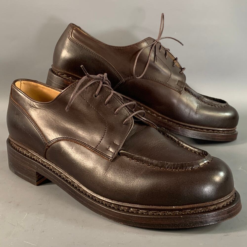 PARABOOT Size 10 Brown Leather Derby Lace Up Shoes